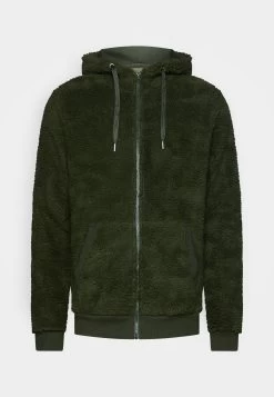 Pier One Borg Zip-Up Jacket - Forro Polar - Dark Green