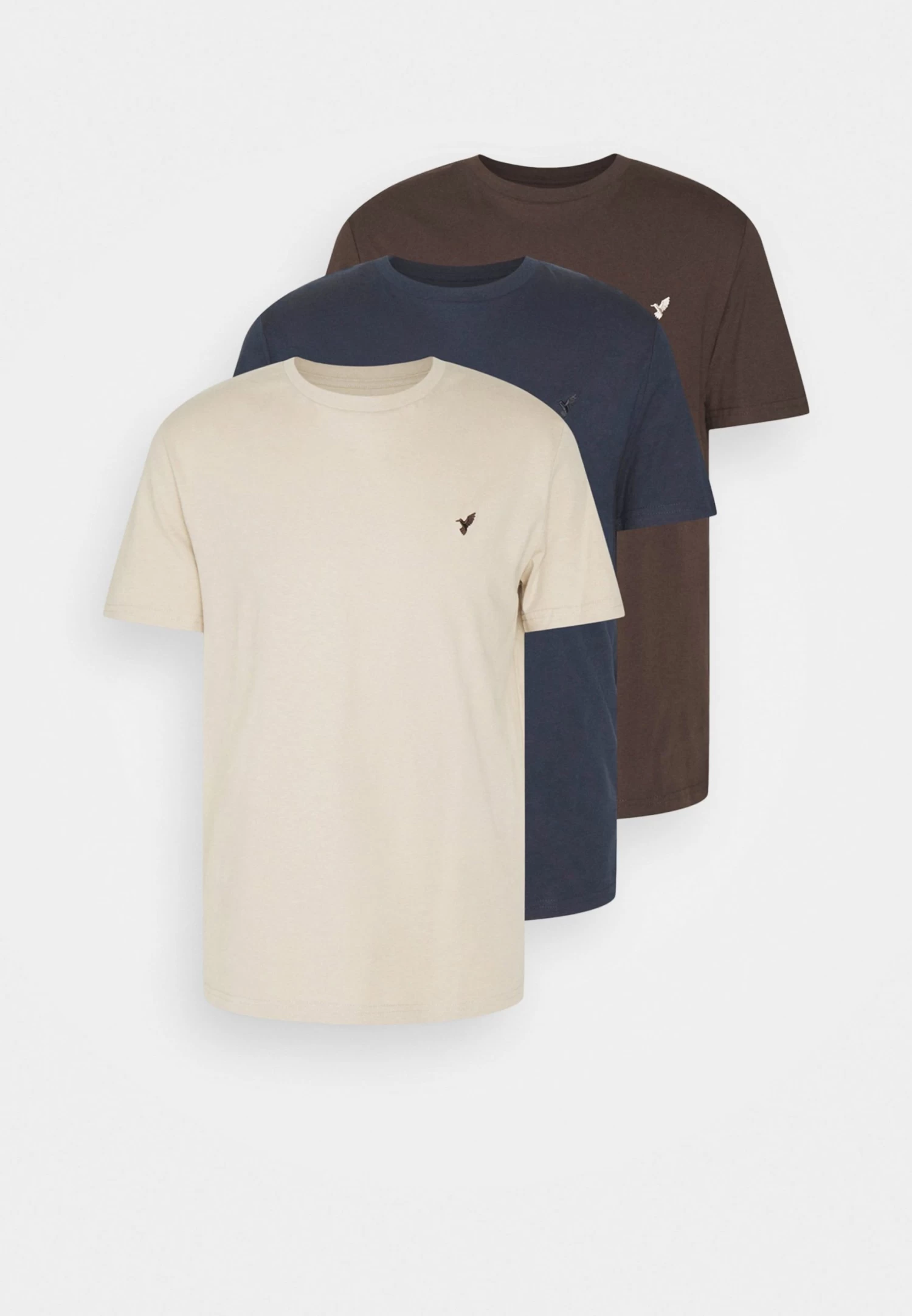 Pier One 3 Pack - Camiseta Básica - Dark Blue/Beige/Dark Brown 8 Pier One 3 Pack - Camiseta Básica - Dark Blue/Beige/Dark Brown - Imagen 6