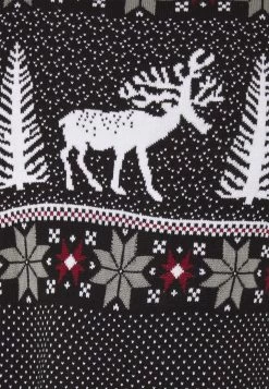 Pier One Wintery Christmas Jumper- Jersey De Punto - Black -Pier One 19b4f5f8cc11462394392012199e9096