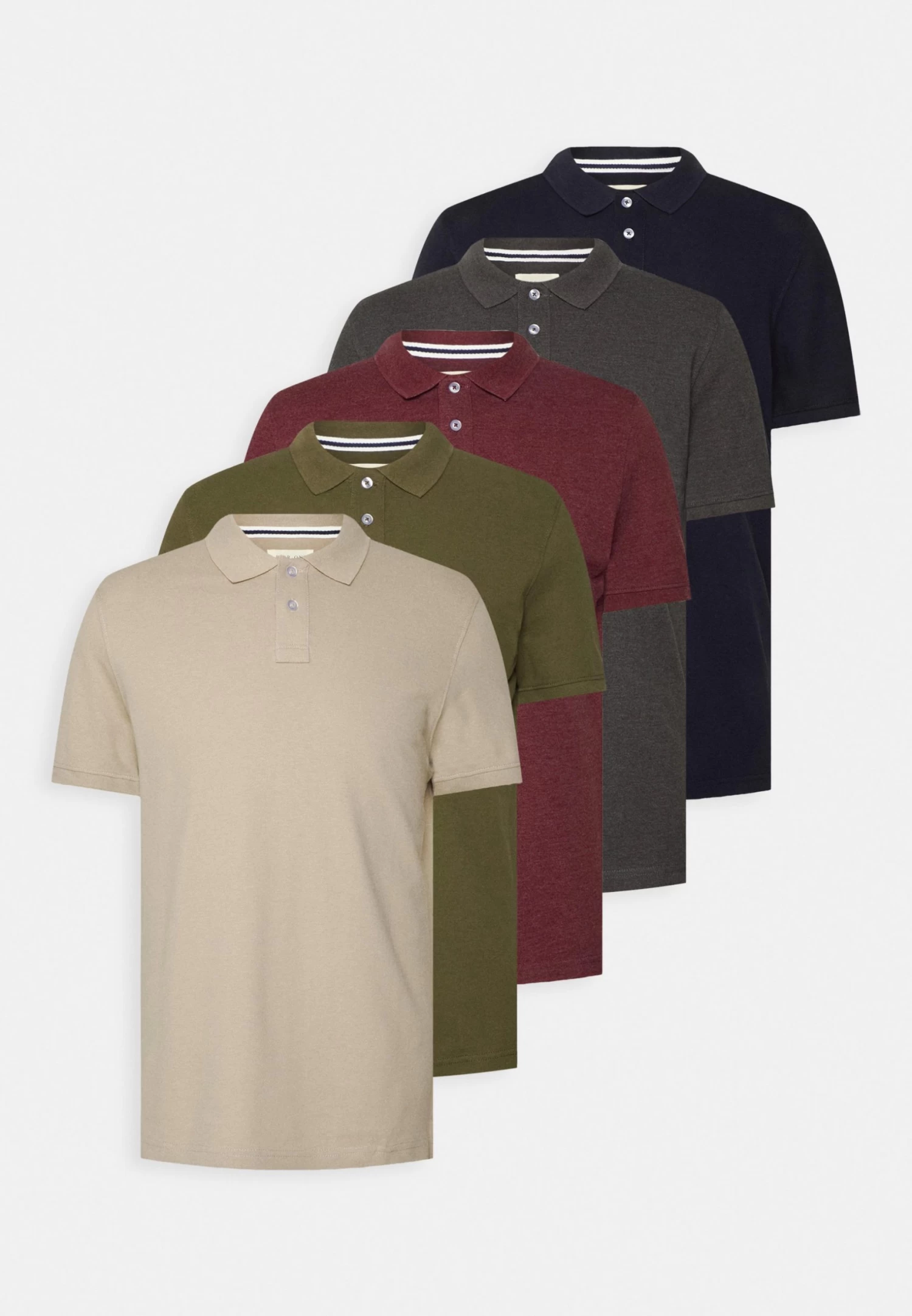 Pier One 5 Pack - Polo - Bordeaux/Olive/Dark Grey 3 Pier One 5 Pack - Polo - Bordeaux/Olive/Dark Grey