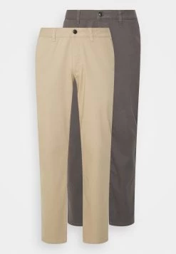 Pier One 2 Pack - Pantalones Chinos - Dark Grey/Beige -Pier One 3732d6804b77450d9a31204f549c6b48