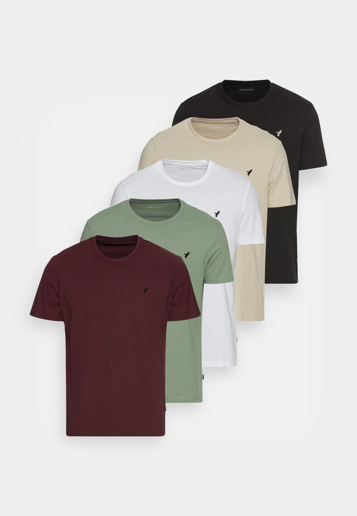 Pier One 5 Pack - Camiseta Básica - White/Green/Bordeaux/Black/Beige 10 Pier One 5 Pack - Camiseta Básica - White/Green/Bordeaux/Black/Beige - Imagen 8