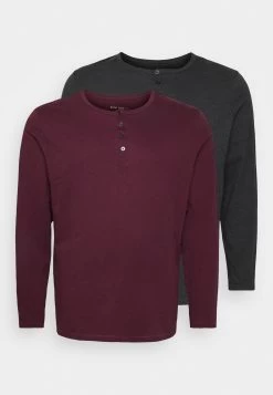 Pier One 2 Pack - Camiseta De Manga Larga - Dark Grey/Red -Pier One 4089c74a99f34581929abbbd5c30a0e5