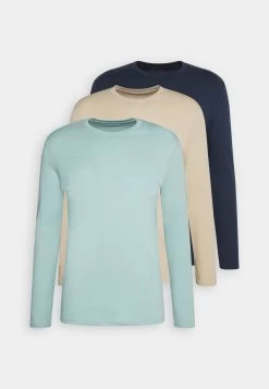 Pier One Camiseta De Manga Larga - Light Green/Beige/Dark Blue -Pier One 40d04e68ee814dfc847573e7145dfb15