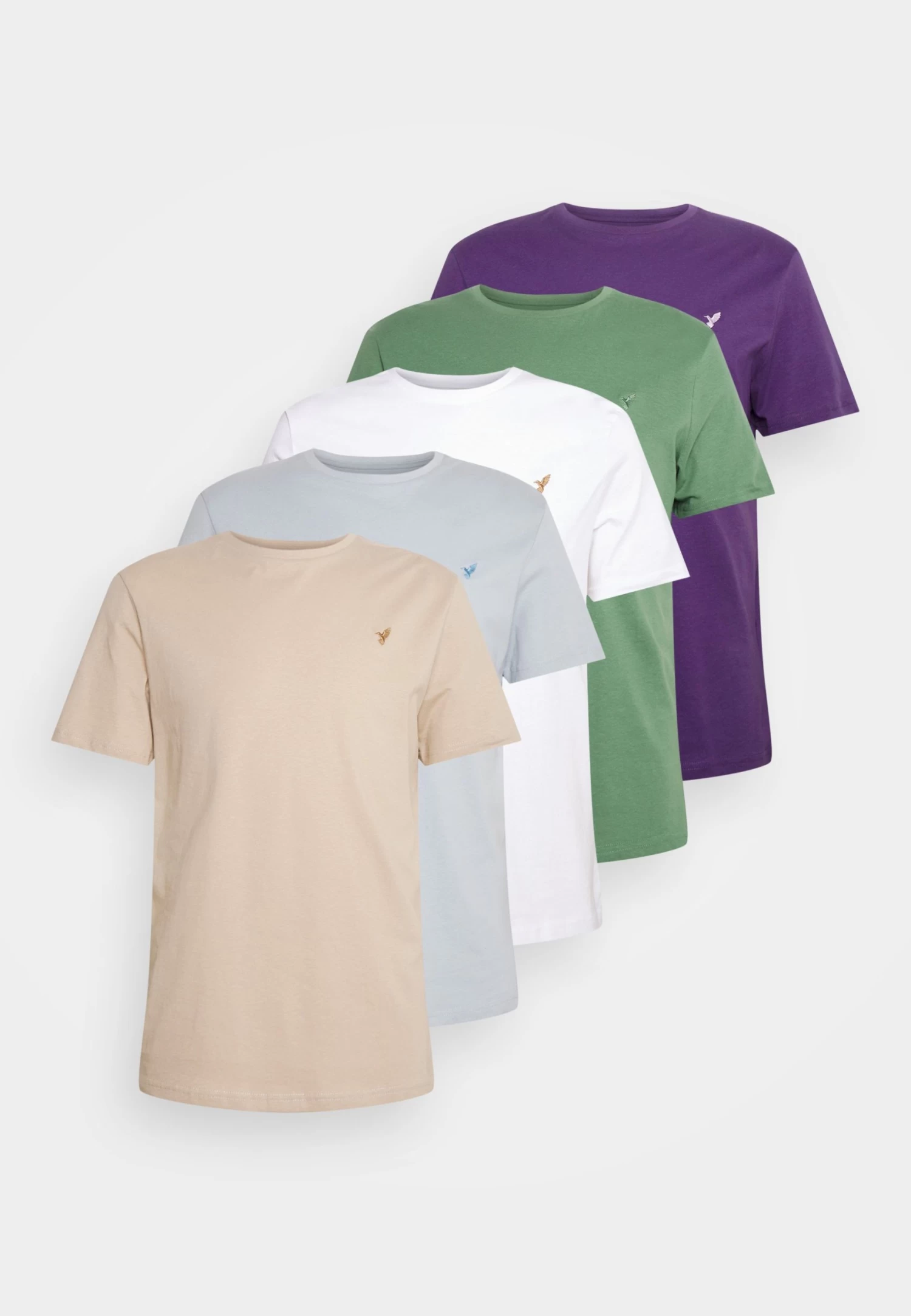 Pier One Unisex 5 Pack - Camiseta Básica - Light Blue/Purple/White 8 Pier One Unisex 5 Pack - Camiseta Básica - Light Blue/Purple/White - Imagen 6