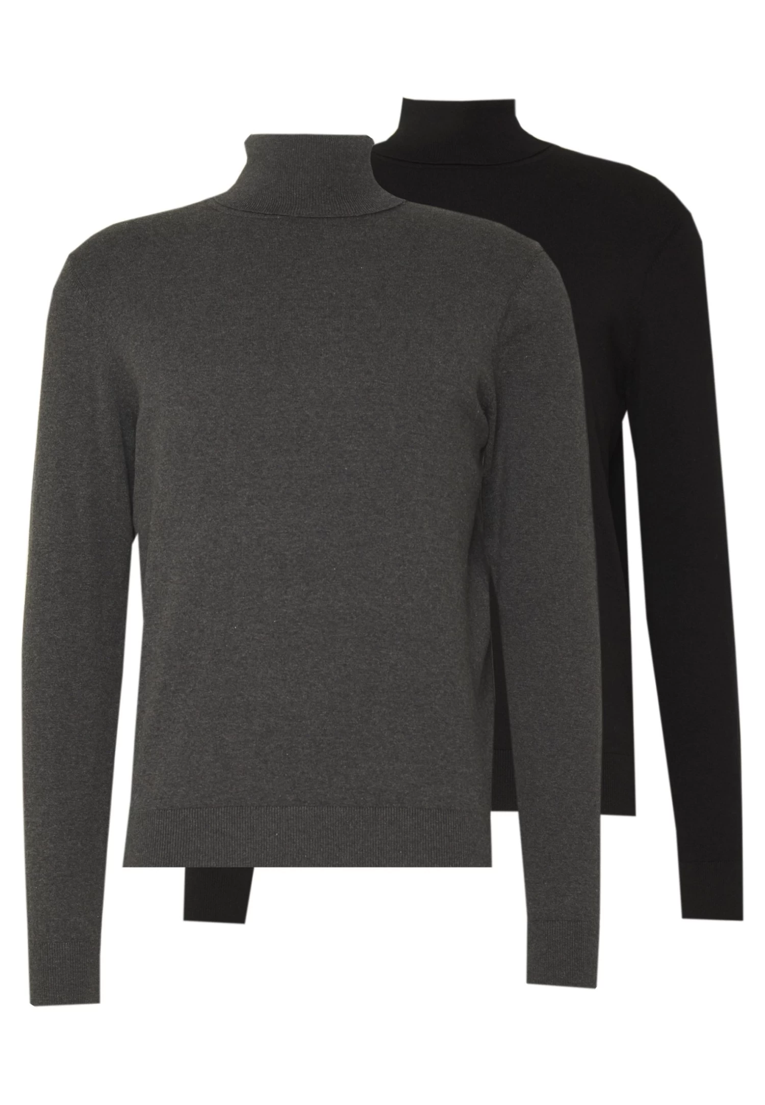 Pier One 2 Pack - Basic Turtleneck - Jersey De Punto - Black/Mottled Dark Grey 3 Pier One 2 Pack - Basic Turtleneck - Jersey De Punto - Black/Mottled Dark Grey