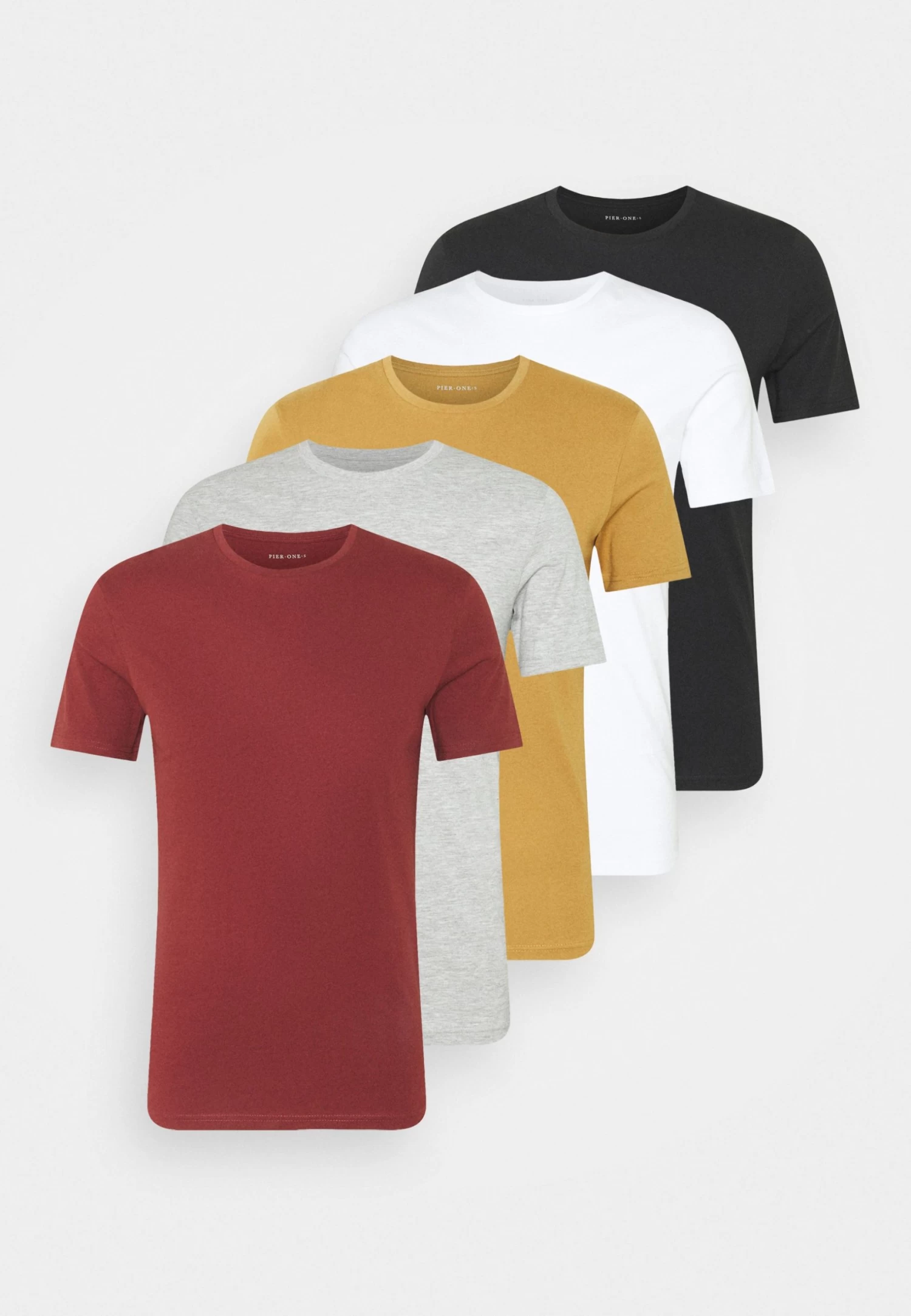 Pier One 5 Pack - Camiseta Básica - Brown/White/Black 10 Pier One 5 Pack - Camiseta Básica - Brown/White/Black - Imagen 8