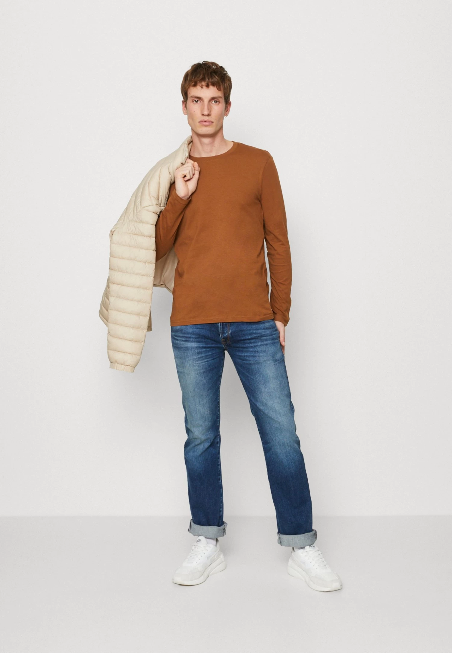 Pier One 5 Pack - Camiseta De Manga Larga - Blue/Off-White/Light Brown 3 Pier One 5 Pack - Camiseta De Manga Larga - Blue/Off-White/Light Brown