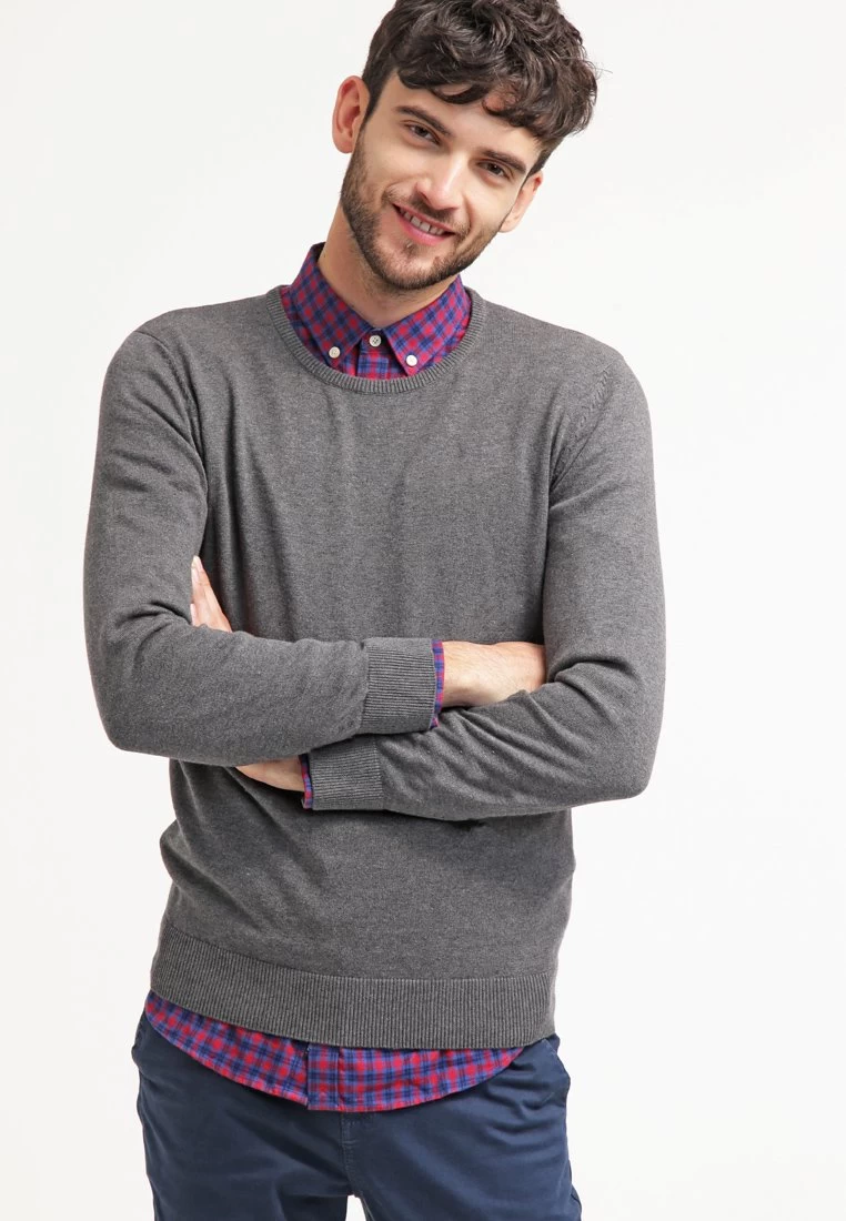 Pier One Basic Crewneck - Jersey De Punto - Dark Grey Melange 3 Pier One Basic Crewneck - Jersey De Punto - Dark Grey Melange