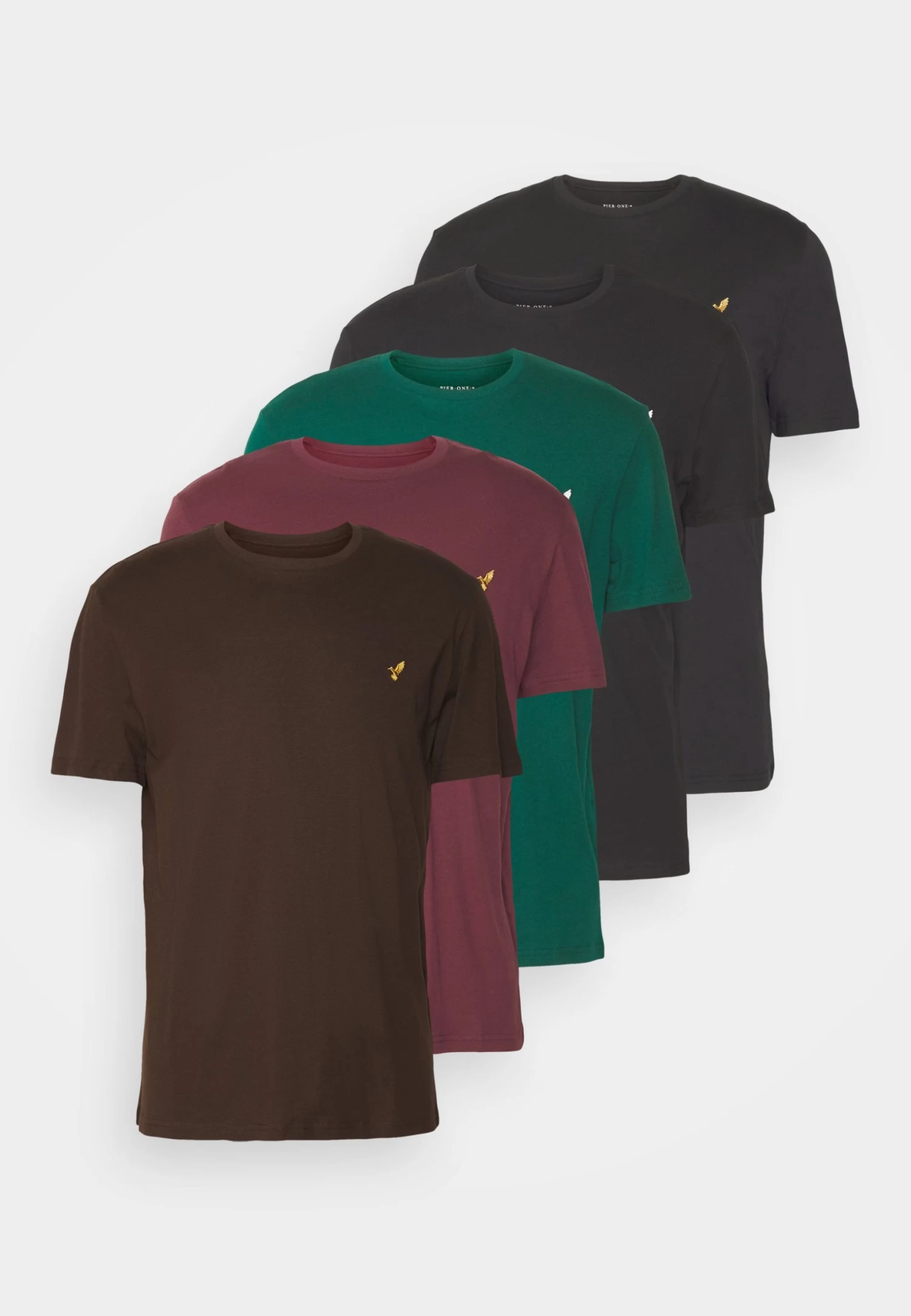 Pier One 5 Pack - Camiseta Básica - Bordeaux/Dark Green/Dark Blue 8 Pier One 5 Pack - Camiseta Básica - Bordeaux/Dark Green/Dark Blue - Imagen 6