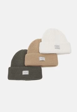 Pier One Unisex 3 Pack - Gorro - Beige/Green/White