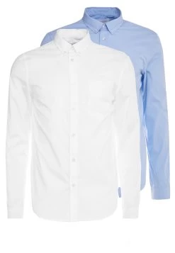Pier One 2 Pack - Camisa Elegante - White/Light Blue -Pier One 71d6edb91cac4bc5aa9b2a07563069b2