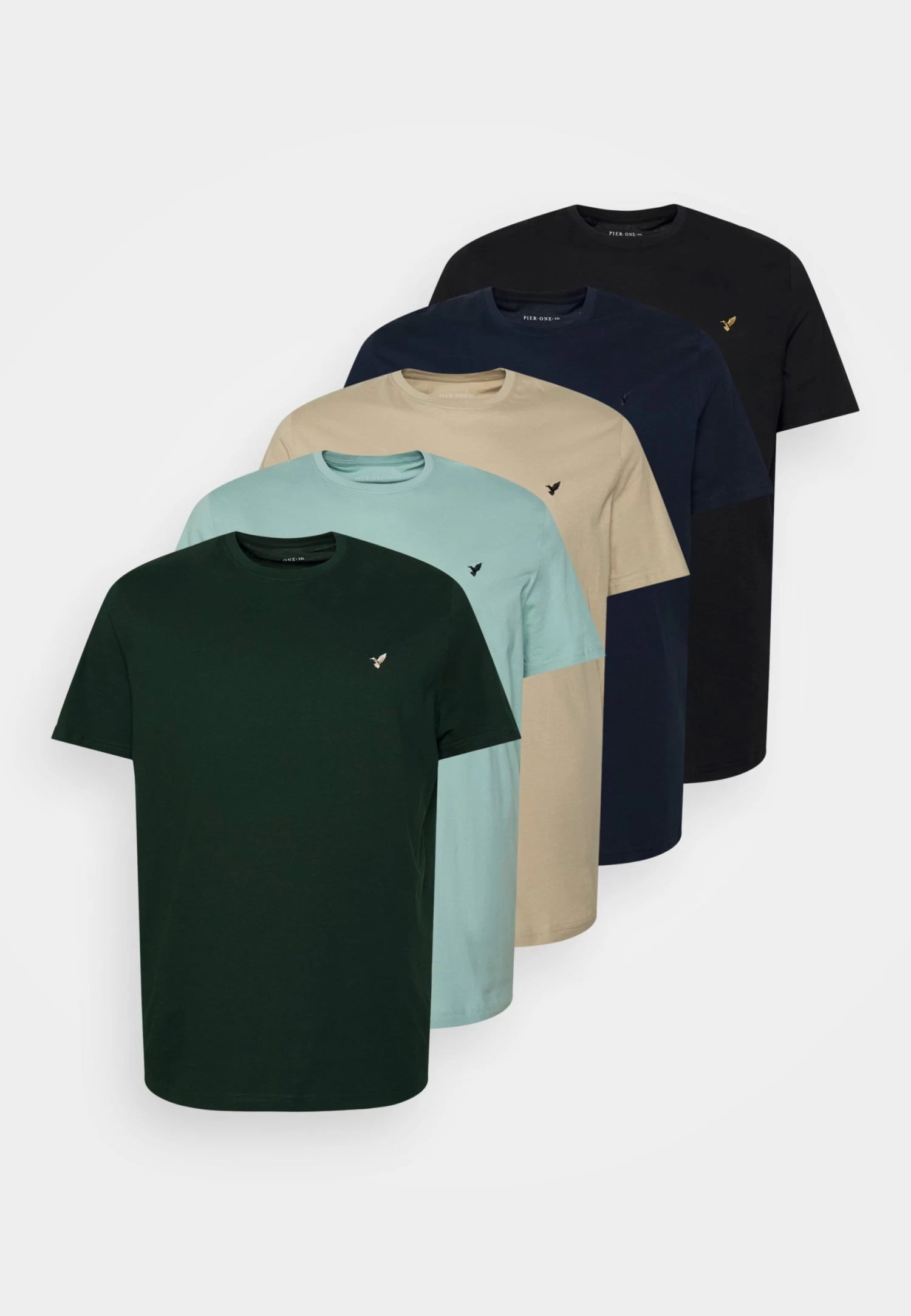 Pier One 5 Pack - Camiseta Básica - Dark Green/Beige/Light Blue 8 Pier One 5 Pack - Camiseta Básica - Dark Green/Beige/Light Blue - Imagen 6