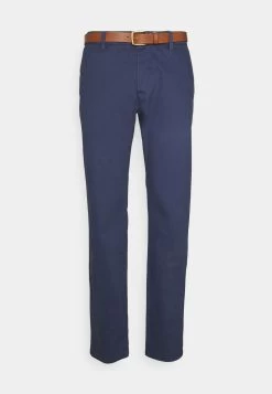 Pier One Belted - Pantalones Chinos - Dark Blue -Pier One 83b11f5b22054838bfdec3cfe2b56871
