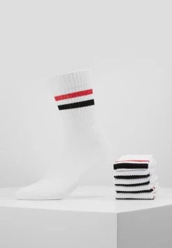 Pier One 5 Pack - Calcetines - White/Red/Black
