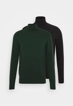Pier One 2 Pack - Basic Turtleneck - Jersey De Punto - Black/Dark Green -Pier One 903218958e2e432c9ae54008d290ccf6