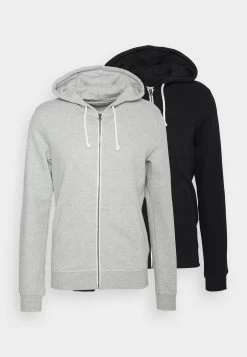 Pier One 2 Pack - Sudadera Con Cremallera - Black/Mottled Light Grey -Pier One 96d9cf5cbbb34311a60124bf9c8100fc