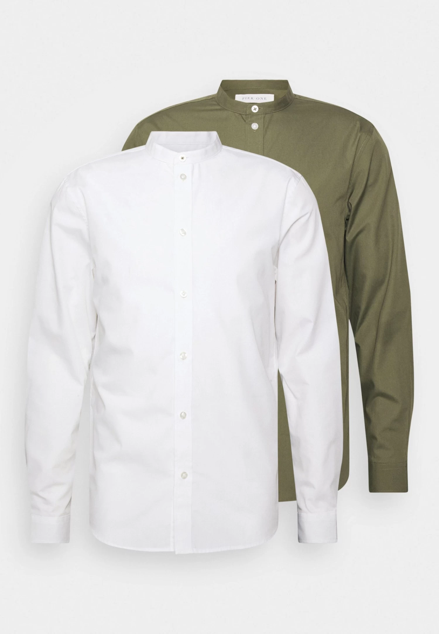 Pier One 2 Pack - Camisa - White/Olive 7 Pier One 2 Pack - Camisa - White/Olive - Imagen 5