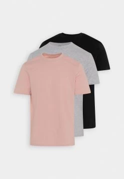 Pier One 3 Pack - Camiseta Básica - Mottled Light Grey/Pink/Black -Pier One 99867f7702c549b5b66de9a87bff9eae