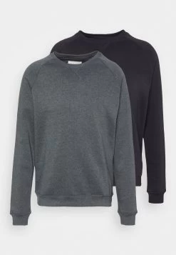Pier One 2 Pack - Sudadera - Black/Mottled Dark Grey
