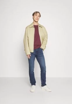 Pier One 5 Pack - Camiseta Básica - Bordeaux/Dark Green/Dark Blue