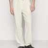Pier One Drawcord Trousers Linen Blend - Pantalones - Off-White