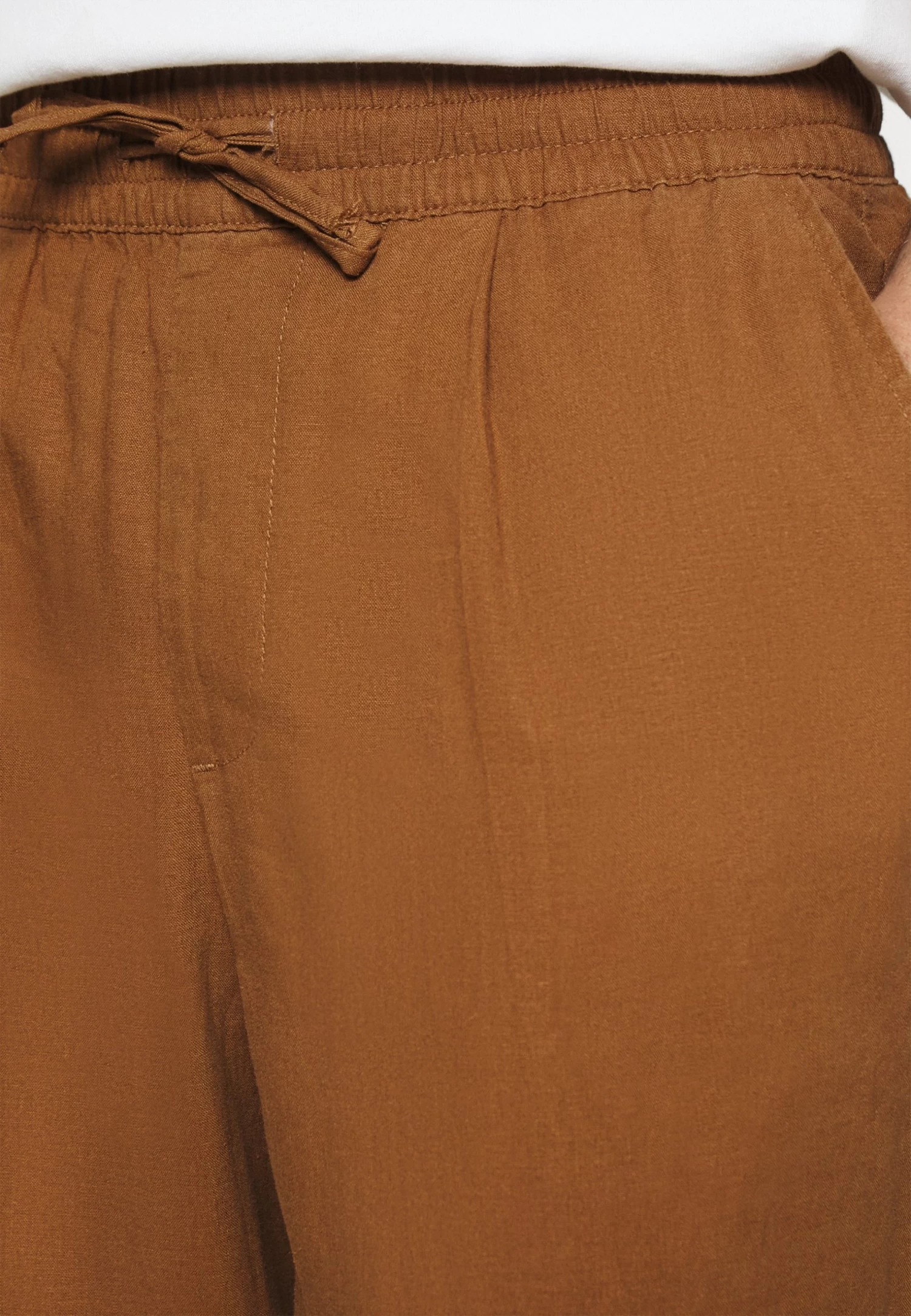 Pier One Drawcord Trousers Linen Blend - Pantalones - Brown 7 Pier One Drawcord Trousers Linen Blend - Pantalones - Brown - Imagen 5