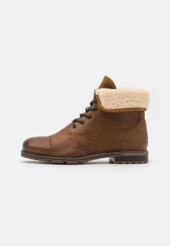 Pier One Leather - Botines Con Cordones - Camel