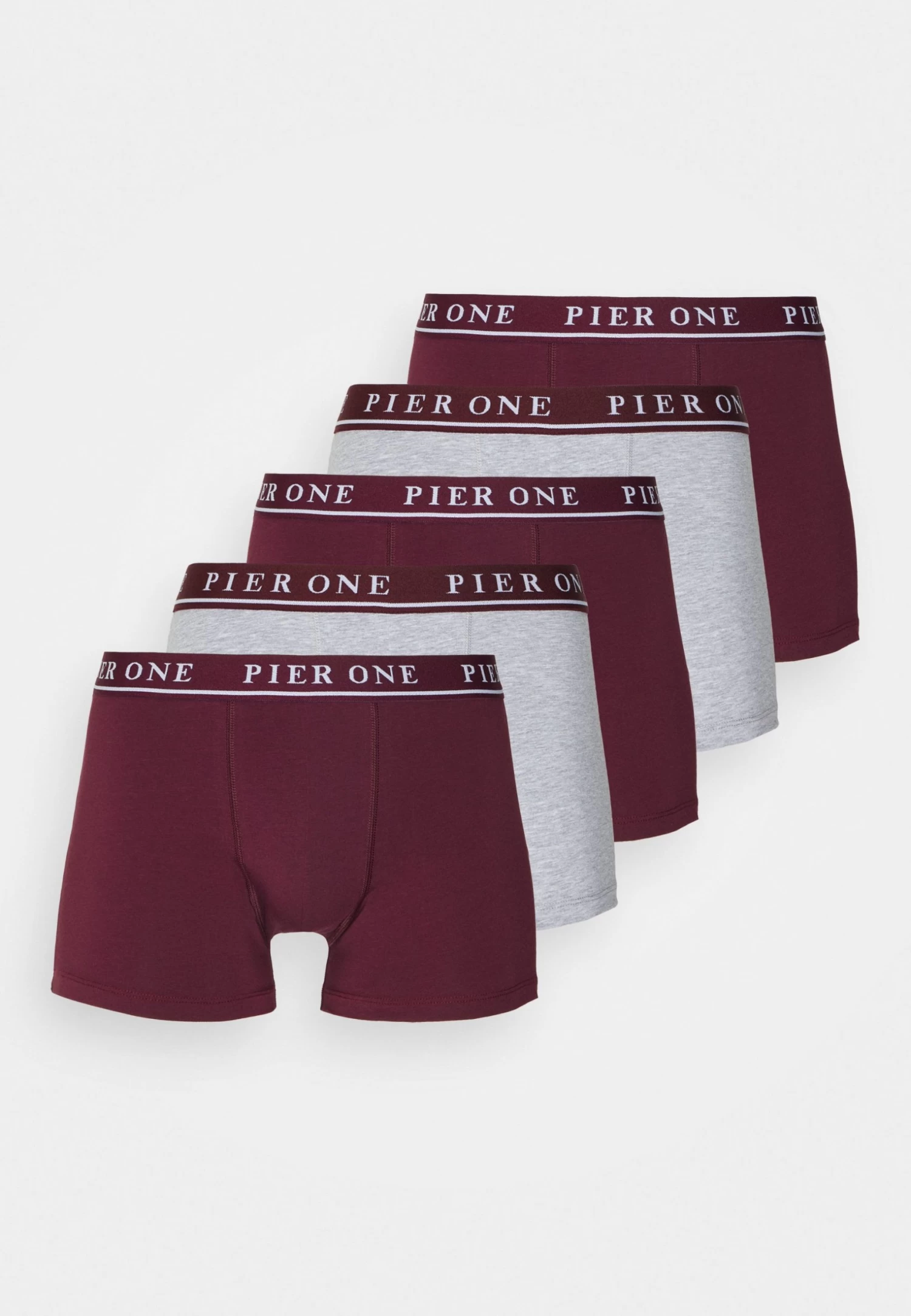 Pier One 5 Pack - Culotte - Bordeaux/Mottled Grey 3 Pier One 5 Pack - Culotte - Bordeaux/Mottled Grey