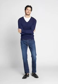 Pier One 4 Pack - Camiseta Básica - Black/White/Blue