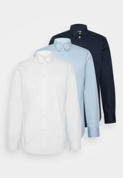 Pier One 3 Pack - Camisa Elegante - White/Light Blue/Dark Blue -Pier One def04b8137b345368346a495c2933cad