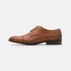 Pier One Leather - Zapatos Con Cordones - Cognac