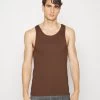 Pier One 3Pck Skin Tone Rib Vest- Camiseta Interior - Brown