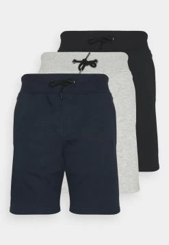 Pier One 3 Pack - Shorts - Black/Mottled Light Grey/Dark Blue -Pier One fd1d6a00272c4d8db0cdbce1e6cd9d7c