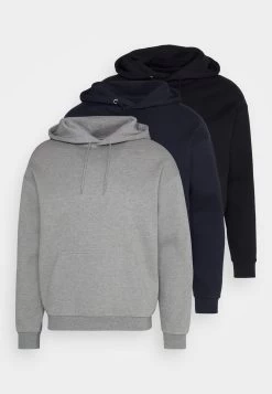 Pier One 3 Pack - Sudadera - Dark Blue/Black/Mottled Grey